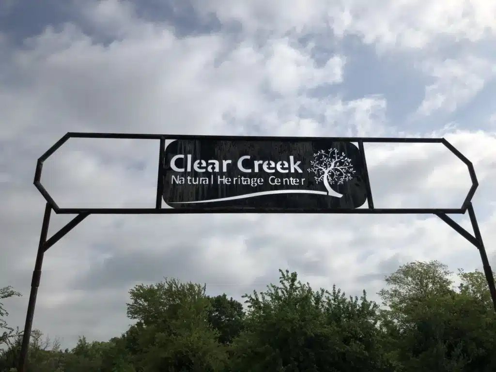 Entrance sign for Clear Creek Natural Heritage Center.
